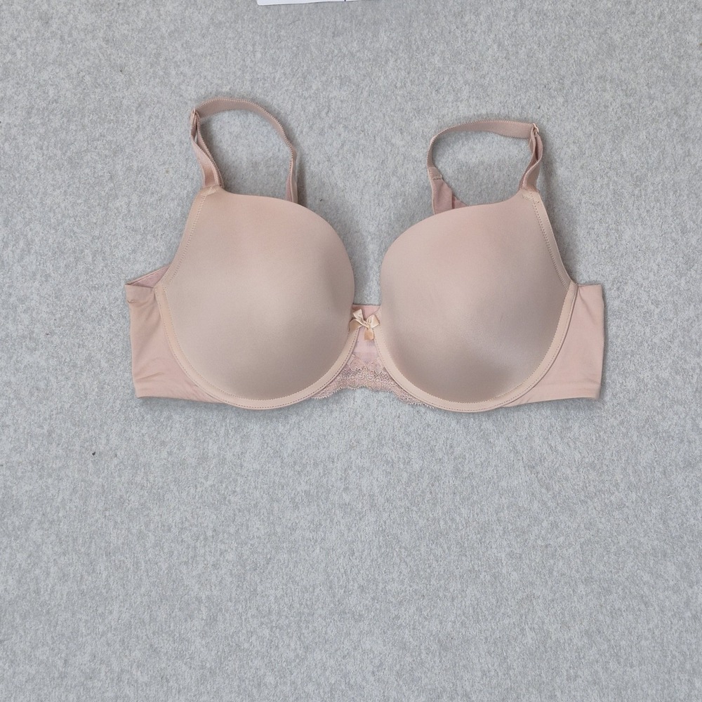 Torrid Women Bra 38D Pink T Shirt Underwired Bow Adjustable Straps Lightly Lined